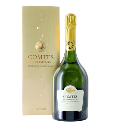 champagne blanc de blancs comtes de champagne 2008 74 cl con cofanetto taittinger - enoteca pirovano