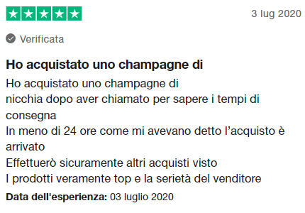 ho acquistato uno champagne